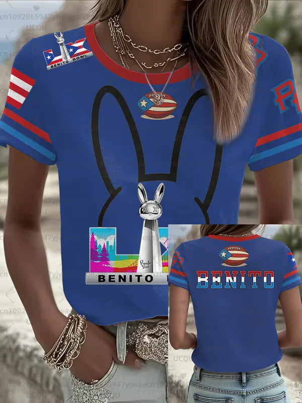 HalfTime Football Puerto Rico Bad Bunny  94 Jersey Commemorate Fans Jersey the Show Gameday Football Concert T-shirt