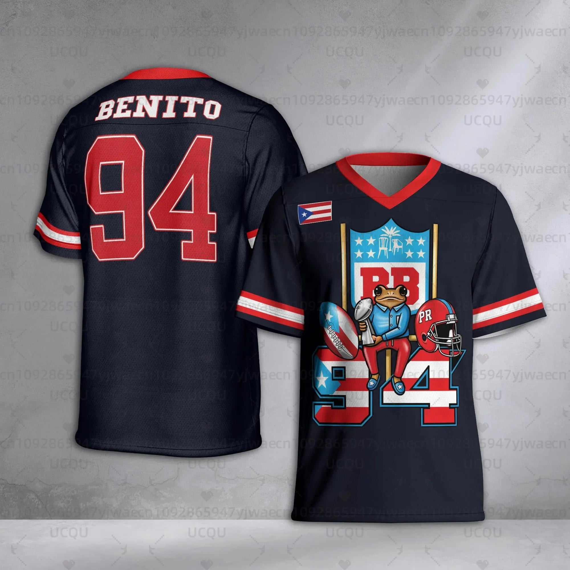 2026 New HalfTime Football Puerto Rico Team Benito 94 Jersey Fans Jersey the Show Gameday Football Bad Bunny 94 Concert T-shirt