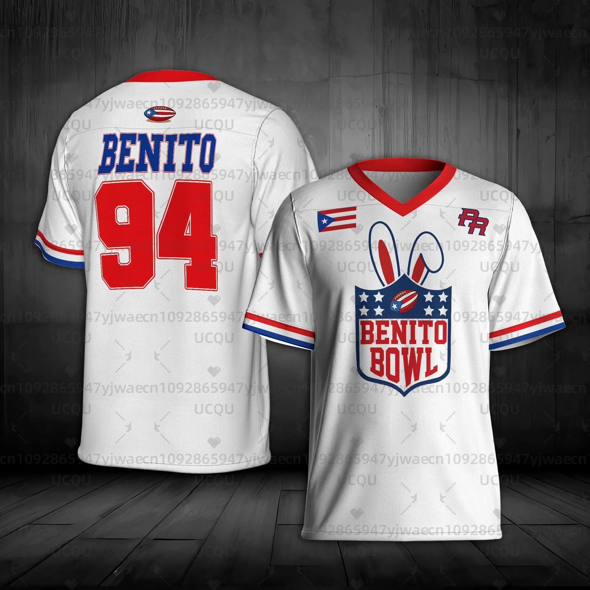 2026 New HalfTime Football Puerto Rico Team Benito 94 Jersey Fans Jersey the Show Gameday Football Bad Bunny 94 Concert T-shirt