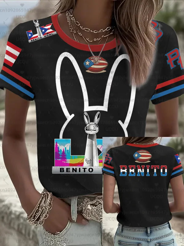 HalfTime Football Puerto Rico Bad Bunny  94 Jersey Commemorate Fans Jersey the Show Gameday Football Concert T-shirt