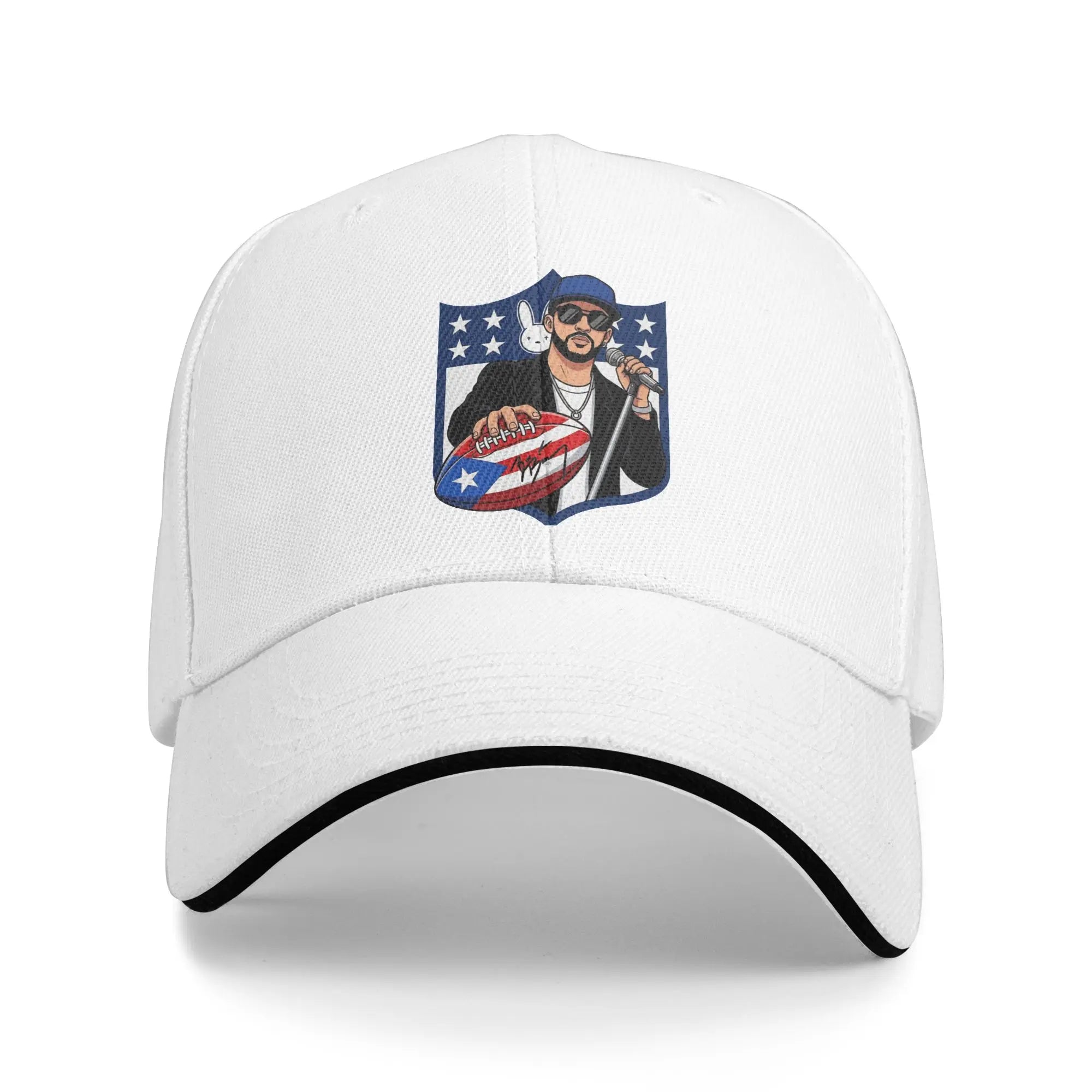 Men Here for the Benito Bowl Puerto Rico Football Sandwich Hat Baseball Cap Polyester Bad Bunny Sun Caps Adjustable Sun Caps