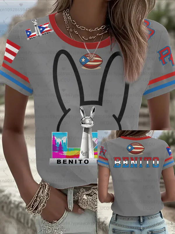 HalfTime Football Puerto Rico Bad Bunny  94 Jersey Commemorate Fans Jersey the Show Gameday Football Concert T-shirt
