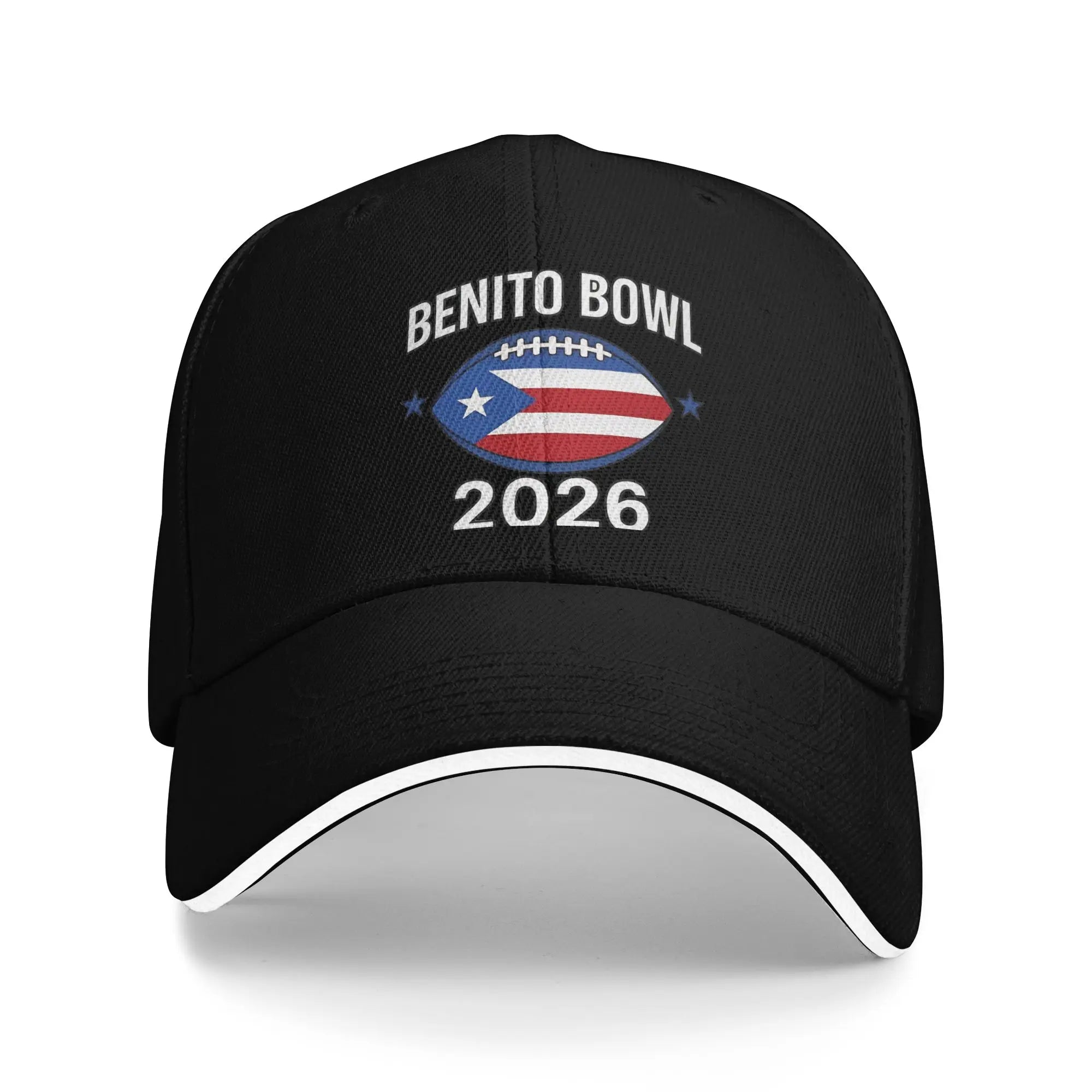 Men Here for the Benito Bowl Puerto Rico Football Sandwich Hat Baseball Cap Polyester Bad Bunny Sun Caps Adjustable Sun Caps