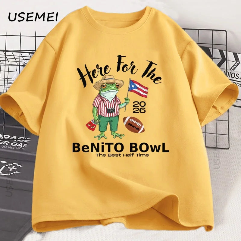 Here for The Benito Bowl T Shirt Puerto Rican Football Tee Bad Bunny Super Bowl 2026 Top Halftime Fans T-Shirt Streetwear