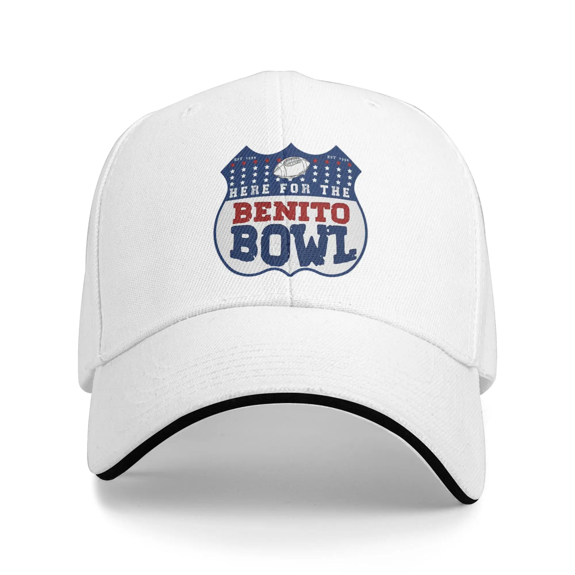 Men Here for the Benito Bowl Puerto Rico Football Sandwich Hat Baseball Cap Polyester Bad Bunny Sun Caps Adjustable Sun Caps