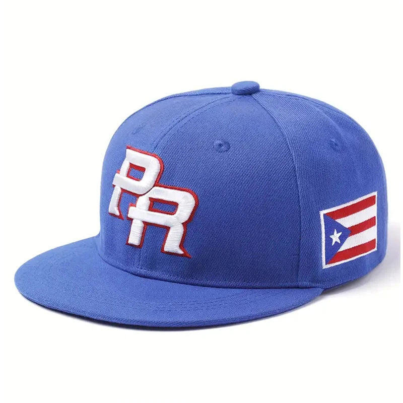 2025 Fashion and Creative New Flat Edge Hat PR Puerto Rico Side Flag Hip Hop Hat Outdoor Leisure Daily Sunshade Hat Baseball Hat