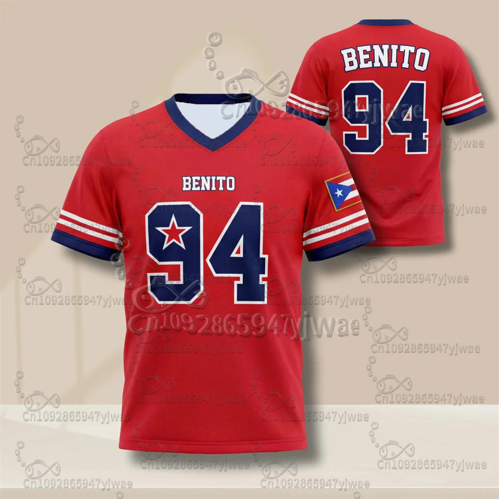 Benito Puerto Rico Rugby Jersey Benito Bowl LX Halftime 2026 Jersey Here For The Benito V-Neck Top Kid'S Parent-Child Clothing