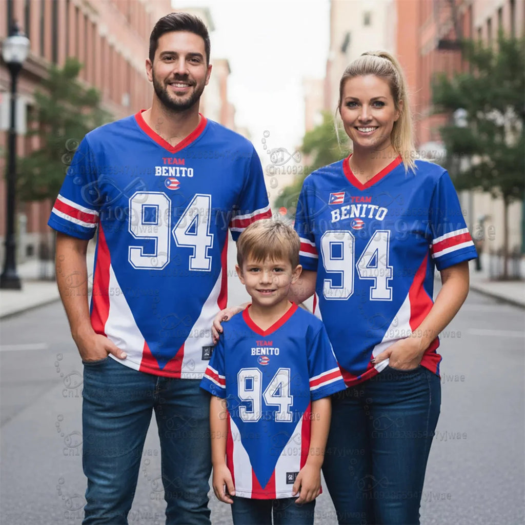 Benito Puerto Rico Rugby Jersey Benito Bowl LX Halftime 2026 Jersey Here For The Benito V-Neck Top Kid'S Parent-Child Clothing