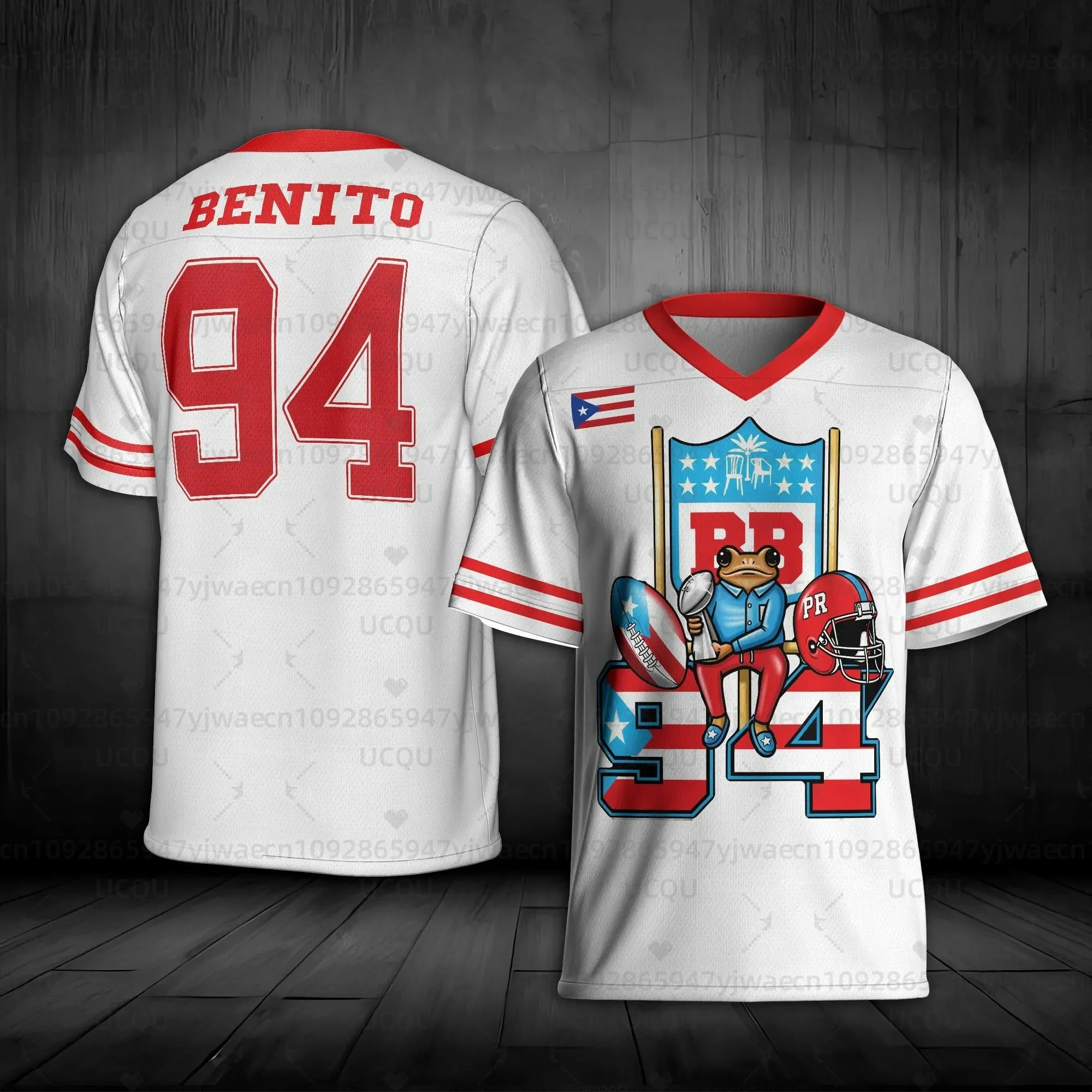 2026 New HalfTime Football Puerto Rico Team Benito 94 Jersey Fans Jersey the Show Gameday Football Bad Bunny 94 Concert T-shirt