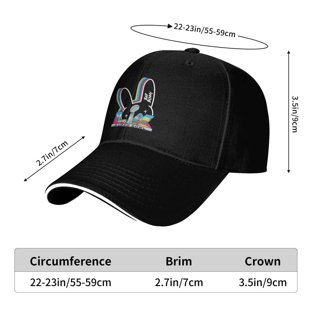 Benito Bowl Puerto Rican Bad Bunny Baseball Cap  Running Hippie Fashion Print Sun Trucker Hat Women Men Hot Sale Baseball Caps