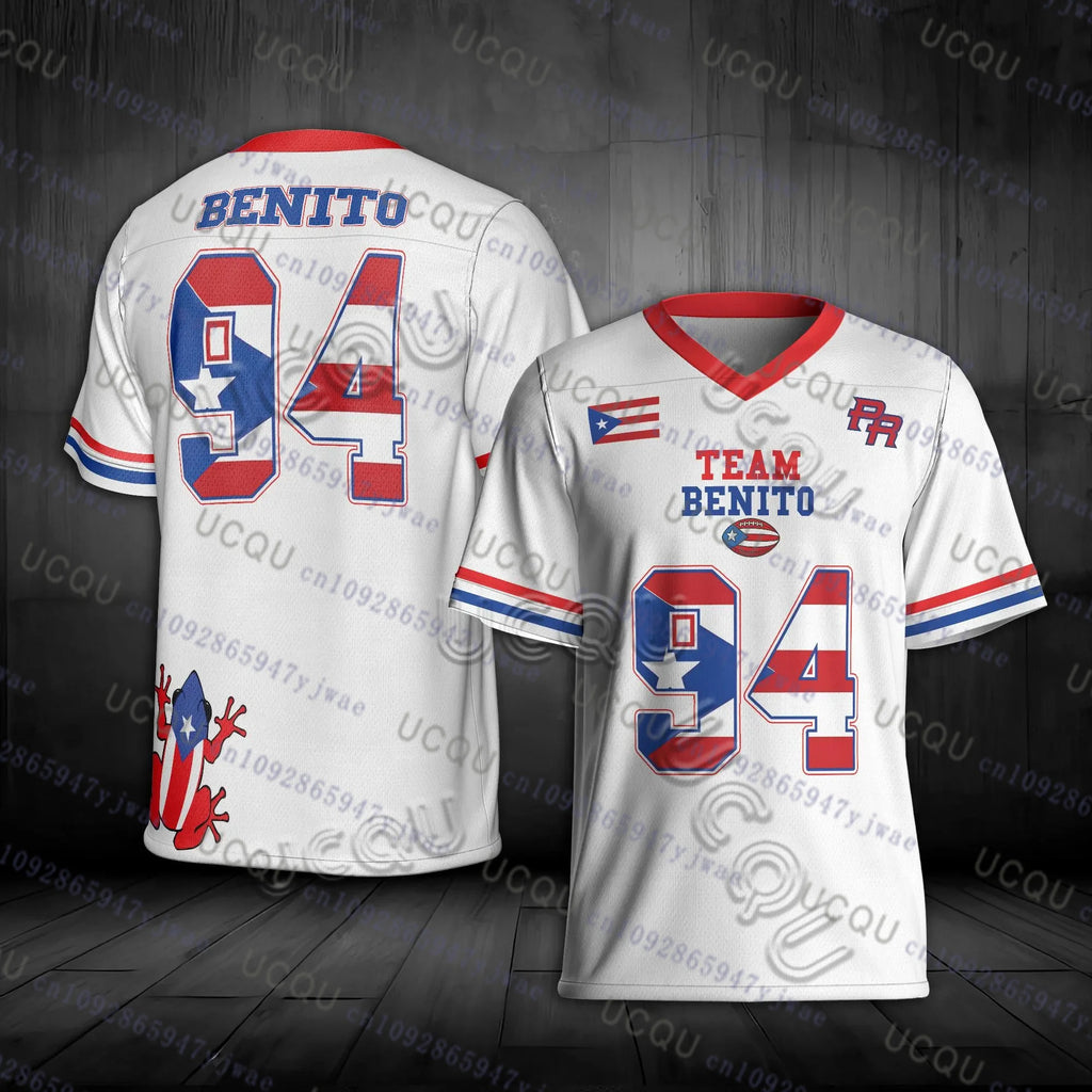Puerto Rico Team Benito No.94 Football Jersey Bad B-unny Football Tshirt Summer Breathable Trendy Unisex Sportwear Men's Clothing