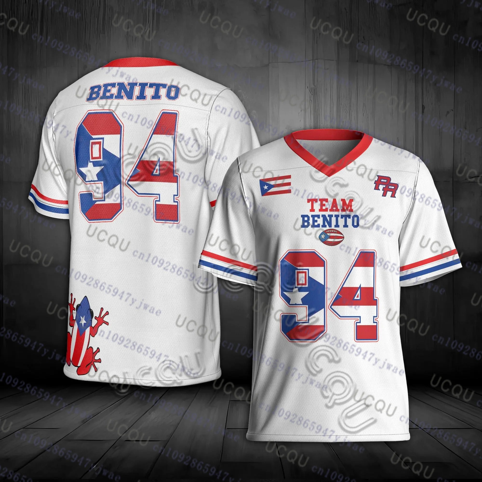 Puerto Rico Team Benito No.94 Football Jersey Bad B-unny Football Tshirt Summer Breathable Trendy Unisex Sportwear Men's Clothing