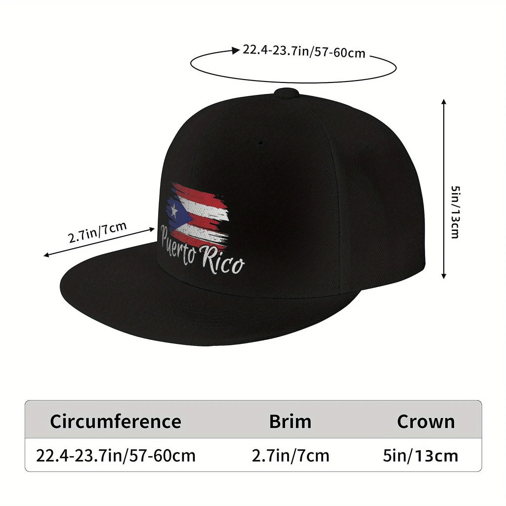 Puerto Rico Flag Distressed Print Baseball Cap Adjustable Cotton Casual Outdoor Hat