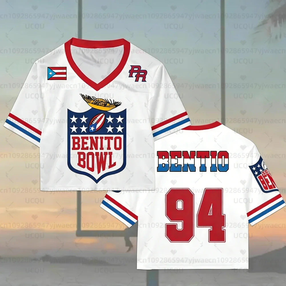 2026 New HalfTime Football Jersey the Show Gameday Football Concert T-shirt Puerto Rico Team Benito 94 Jersey Fans