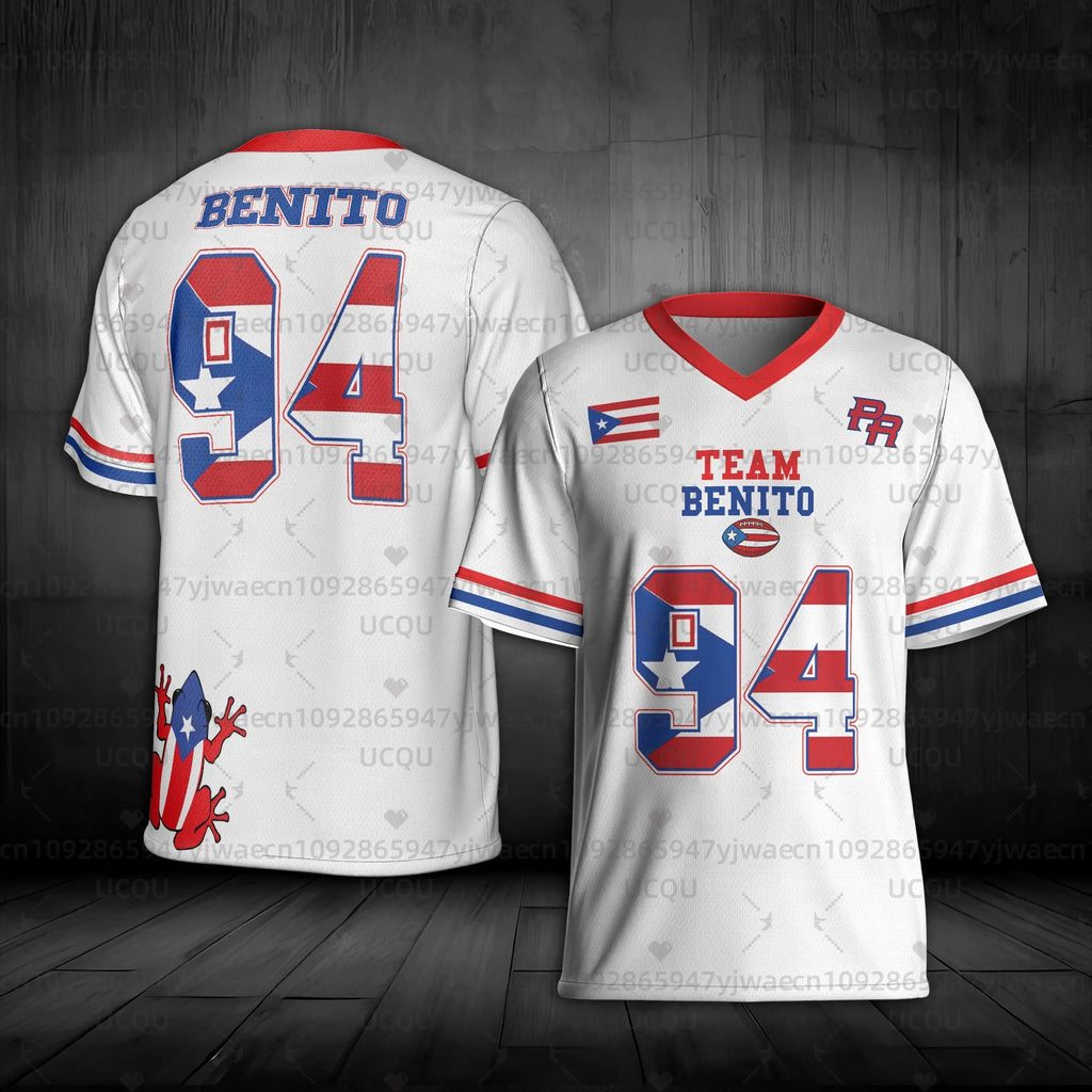 2026 New HalfTime Football Puerto Rico Team Benito 94 Jersey Fans Jersey the Show Gameday Football Bad Bunny 94 Concert T-shirt