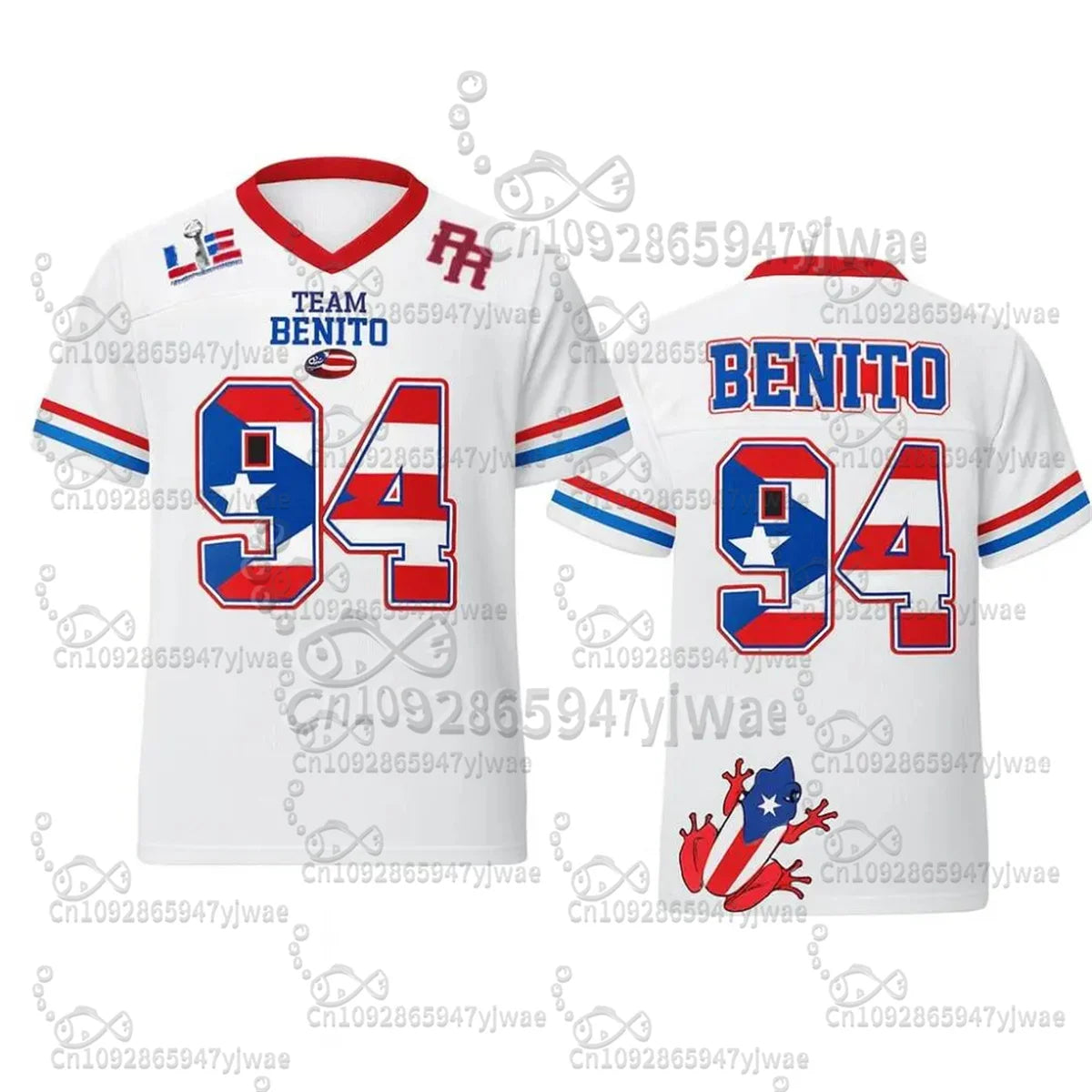 Benito Puerto Rico Rugby Jersey Benito Bowl LX Halftime 2026 Jersey Here For The Benito V-Neck Top Kid'S Parent-Child Clothing