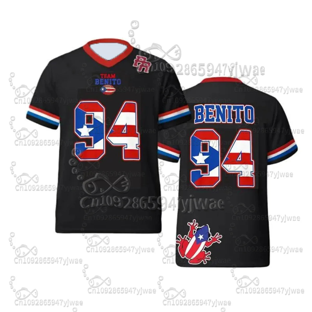 Benito Puerto Rico Rugby Jersey Benito Bowl LX Halftime 2026 Jersey Here For The Benito V-Neck Top Kid'S Parent-Child Clothing