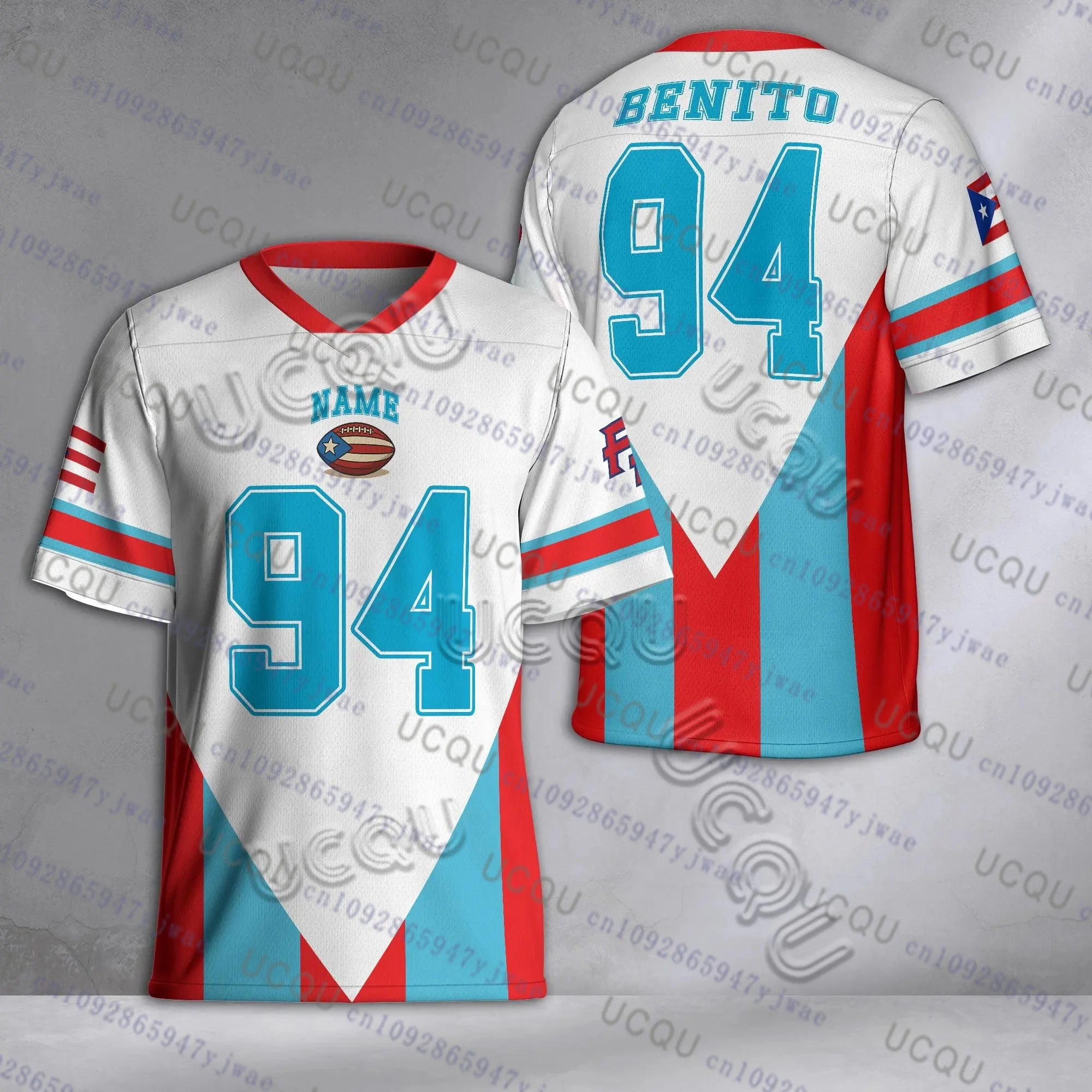 Puerto Rico Team Benito No.94 Football Jersey Bad B-unny Football Tshirt Summer Breathable Trendy Unisex Sportwear Men's Clothing