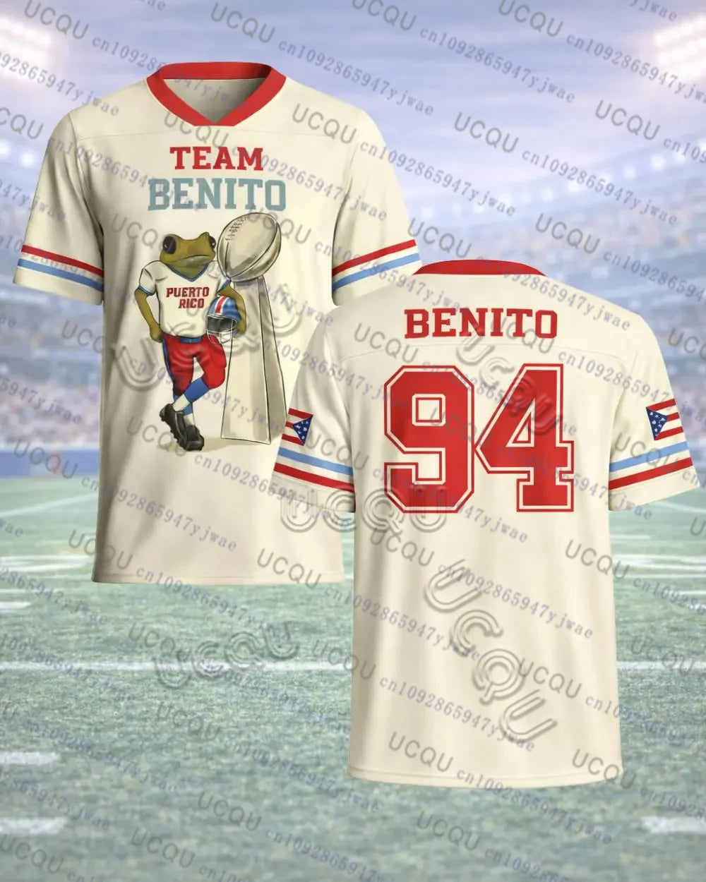 Puerto Rico Team Benito No.94 Football Jersey Bad B-unny Football Tshirt Summer Breathable Trendy Unisex Sportwear Men's Clothing