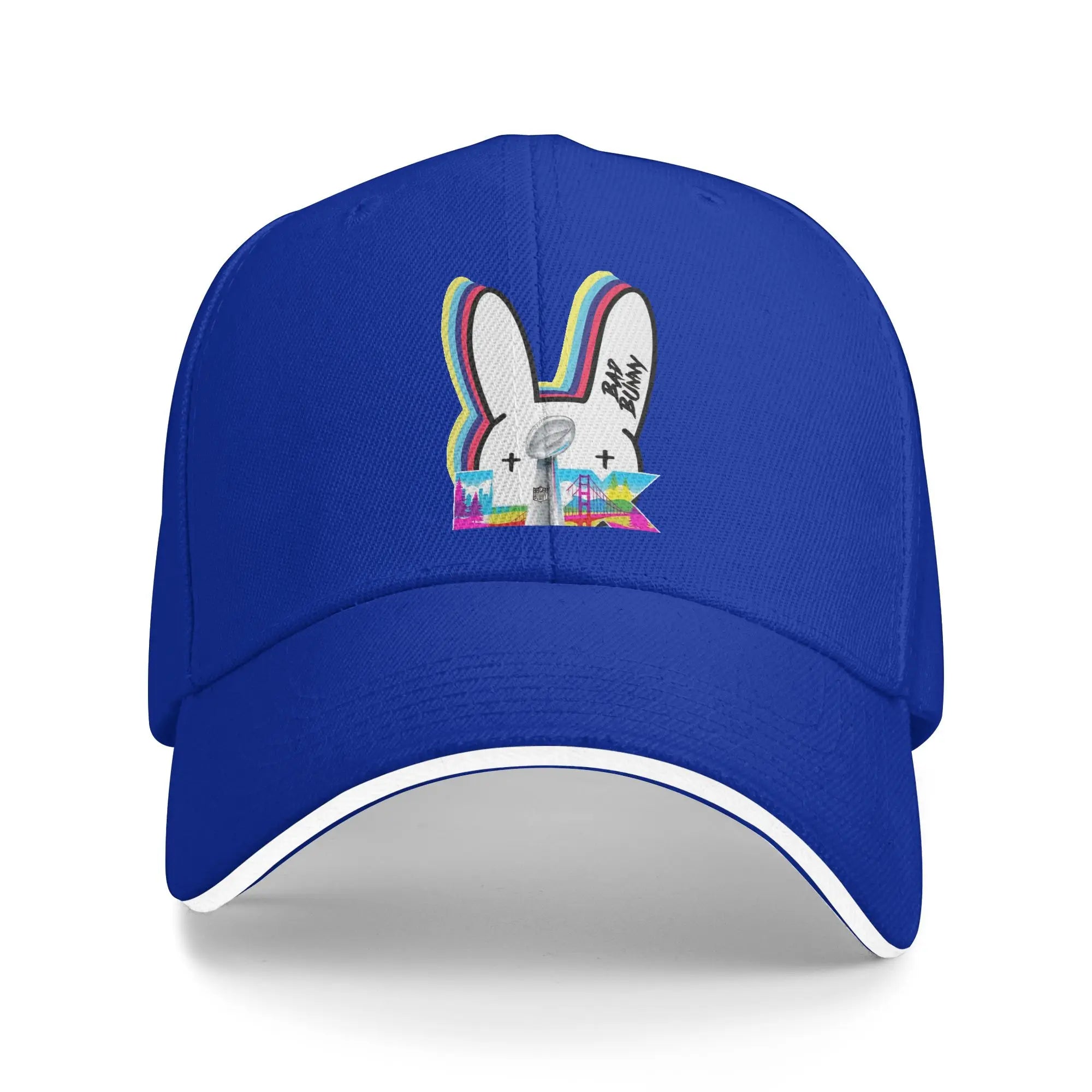 Men Here for the Benito Bowl Puerto Rico Football Sandwich Hat Baseball Cap Polyester Bad Bunny Sun Caps Adjustable Sun Caps