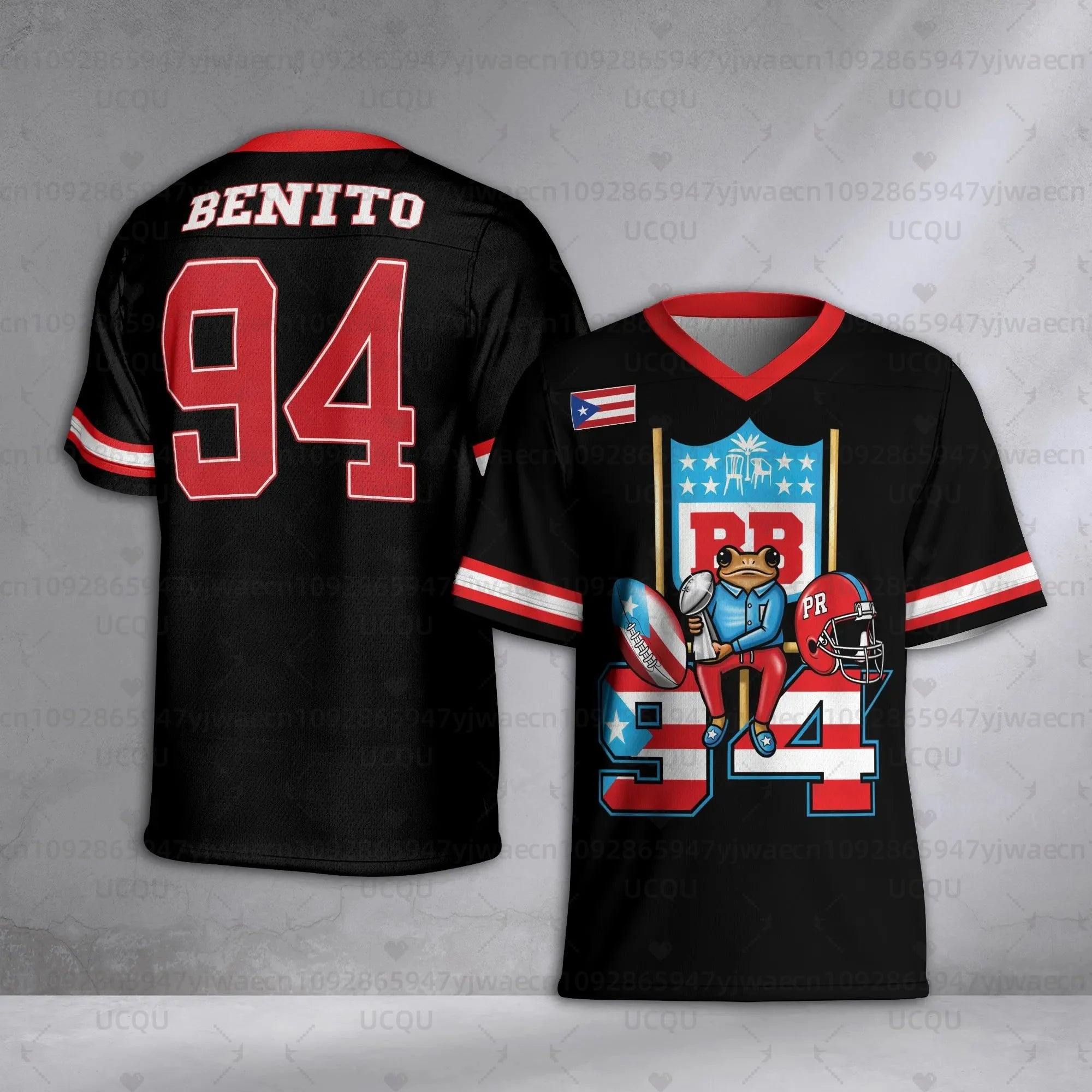 2026 New HalfTime Football Puerto Rico Team Benito 94 Jersey Fans Jersey the Show Gameday Football Bad Bunny 94 Concert T-shirt