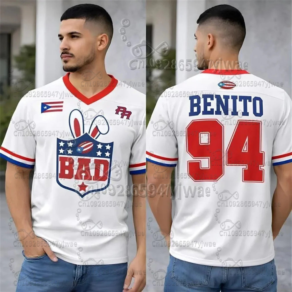 Benito Puerto Rico Rugby Jersey Benito Bowl LX Halftime 2026 Jersey Here For The Benito V-Neck Top Kid'S Parent-Child Clothing