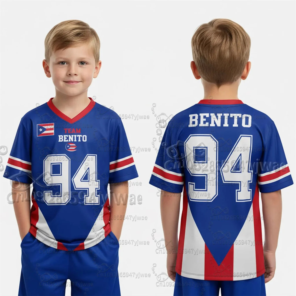 Benito Puerto Rico Rugby Jersey Benito Bowl LX Halftime 2026 Jersey Here For The Benito V-Neck Top Kid'S Parent-Child Clothing
