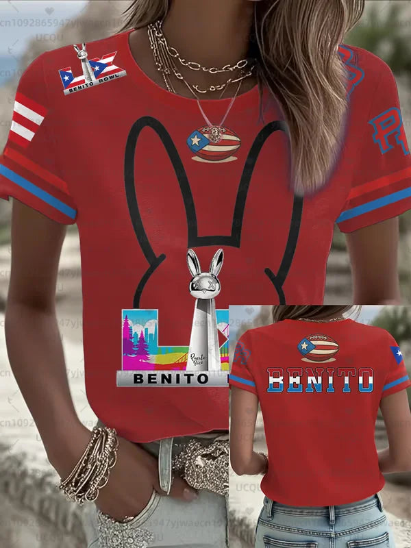 HalfTime Football Puerto Rico Bad Bunny  94 Jersey Commemorate Fans Jersey the Show Gameday Football Concert T-shirt